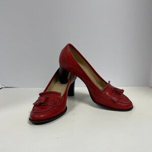 Genuine red leather Talbots heels, size 8 medium